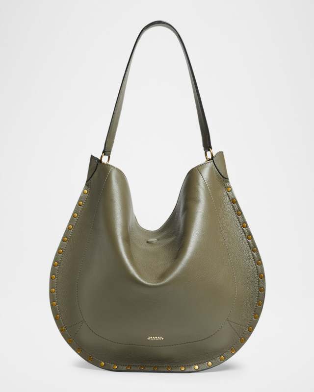 Oskan Studded Grainy Leather Shoulder Bag